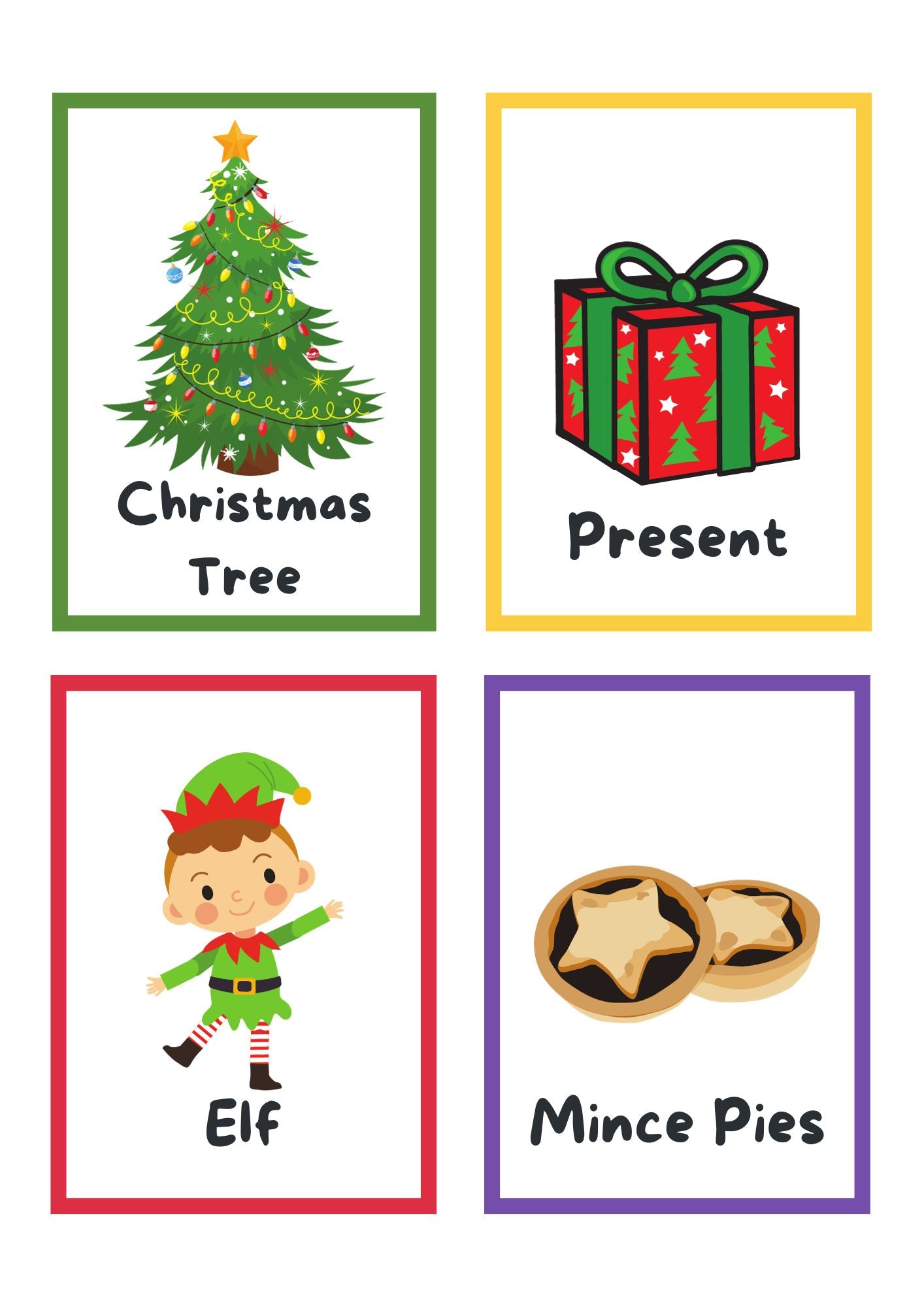 Christmas Flash Cards Digital Download Resource
