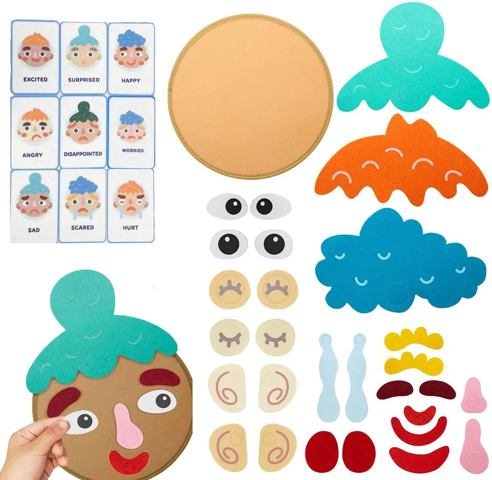 Emotions check in Montessori learning face
