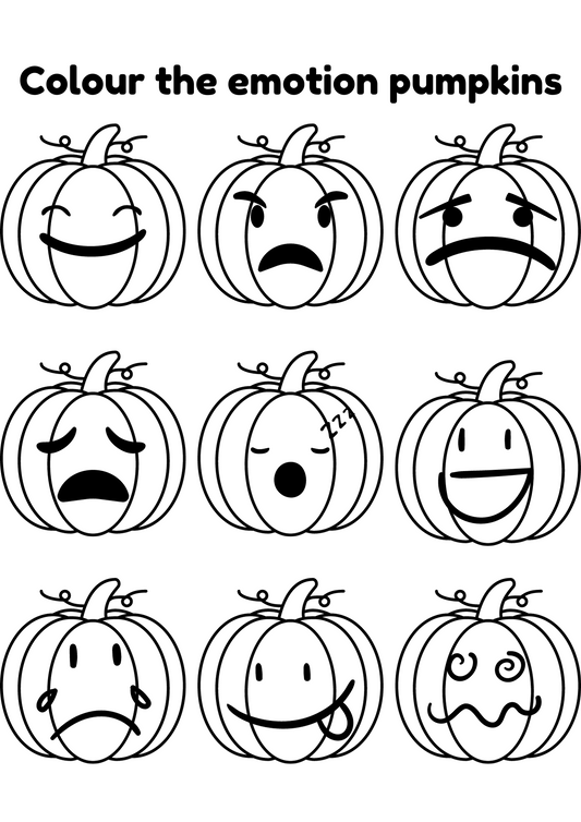 Emotion Pumpkins Colouring Autumn Resource Download
