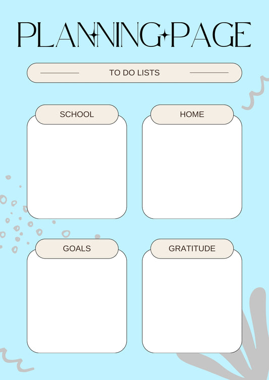 Planning goals page Digital Download Resource