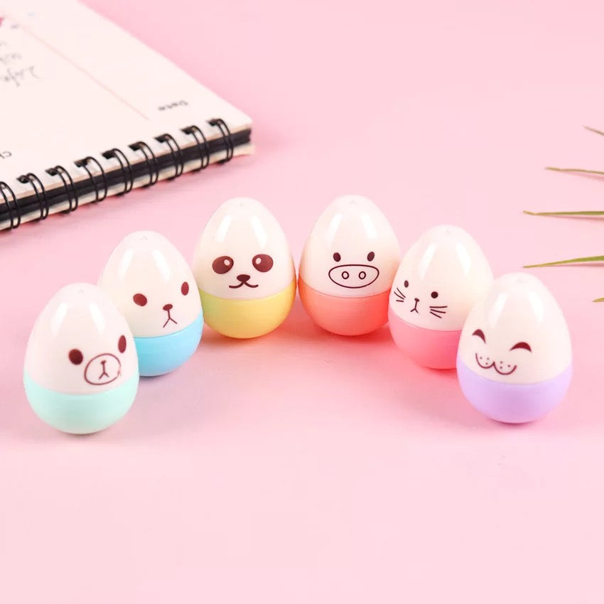 Set of 6 egg emotion highlighters