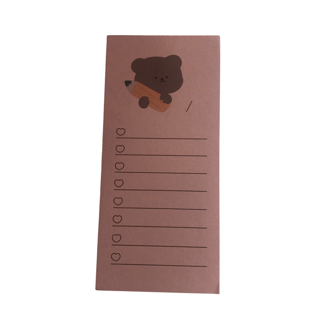 Teddy bear note book to do list