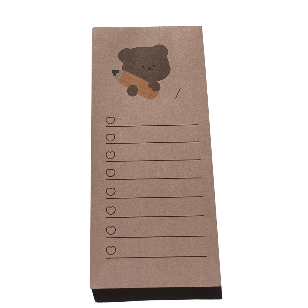 Teddy Bear Note Pad, To Do List