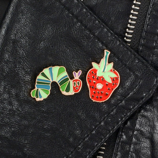 Caterpillar pin badge gift